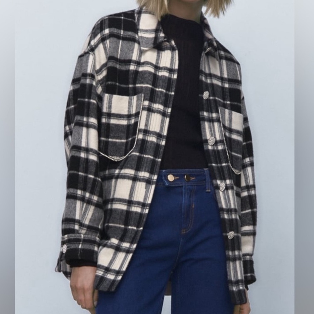 zara oversized shacket